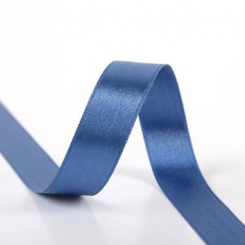 Satinband 15 mm in Jeansblau auf der Rolle, glänzende Oberfläche
